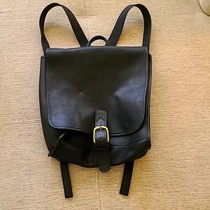 Genuine Leather Vintage Backpack with Solid Brass Buckles